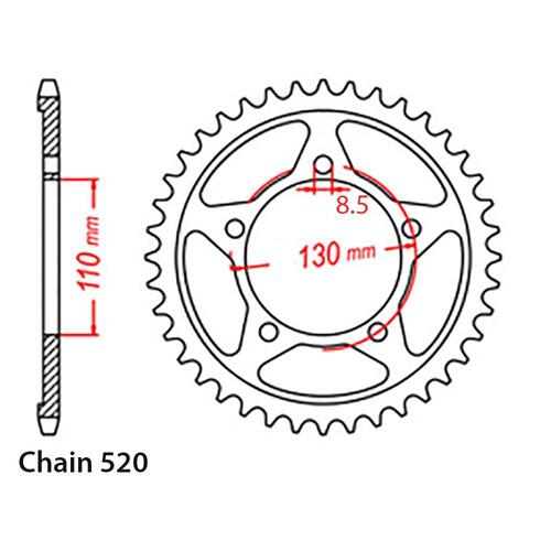 Sprocket Rear Steel 520-40T