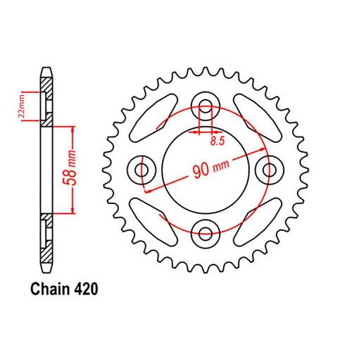 Sprocket Rear Steel 420-37T