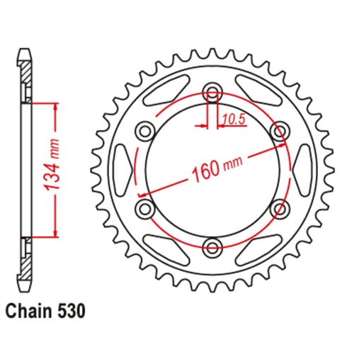 Sprocket Rear Steel 530-43T