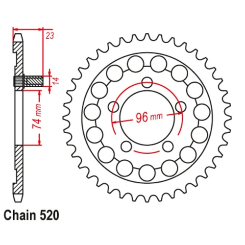 Sprocket Rear Steel 520-40T