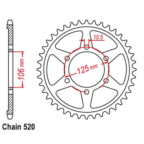 Sprocket Rear Steel 520-51T